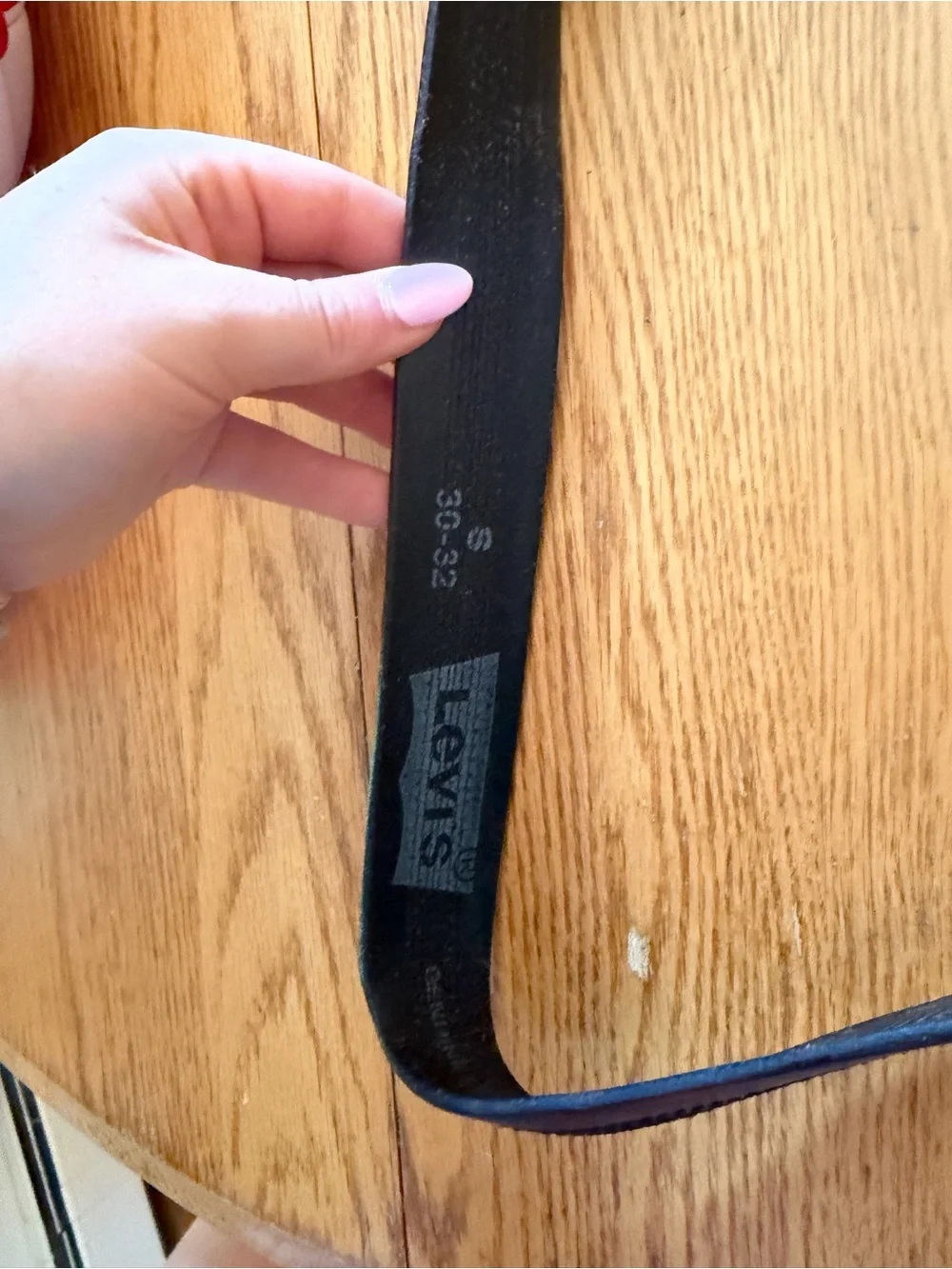 Levi's Black Leather Strap Belt with Subtle Logo